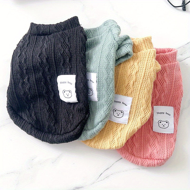 4pcs Cozy Knit PET Sweaters for Dogs & Cats