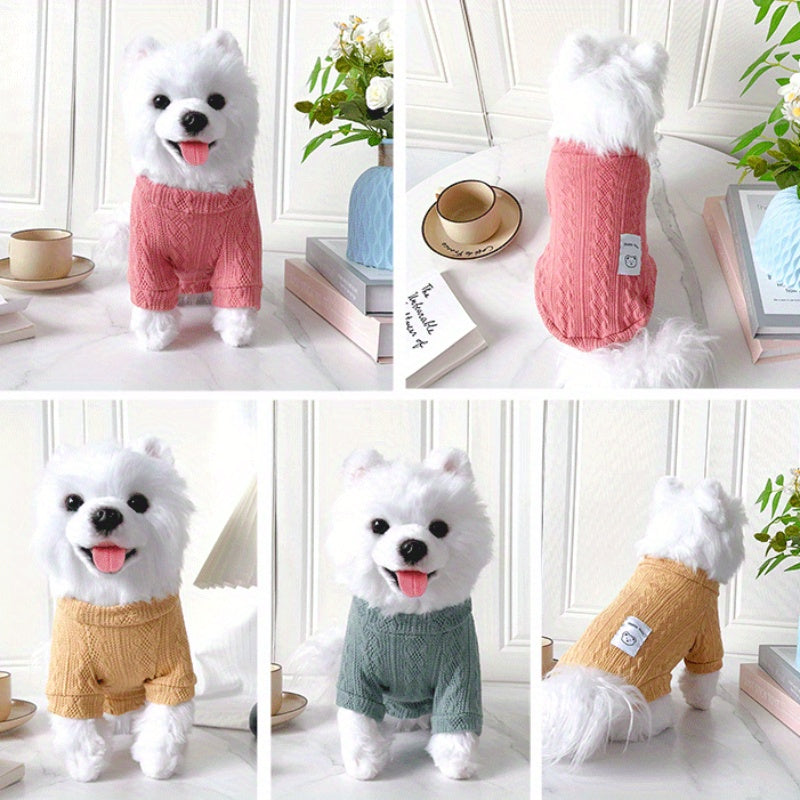 4pcs Cozy Knit PET Sweaters for Dogs & Cats