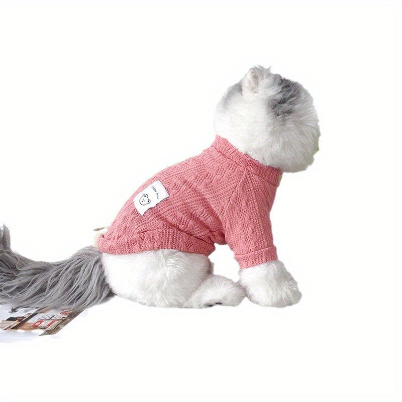 4pcs Cozy Knit PET Sweaters for Dogs & Cats