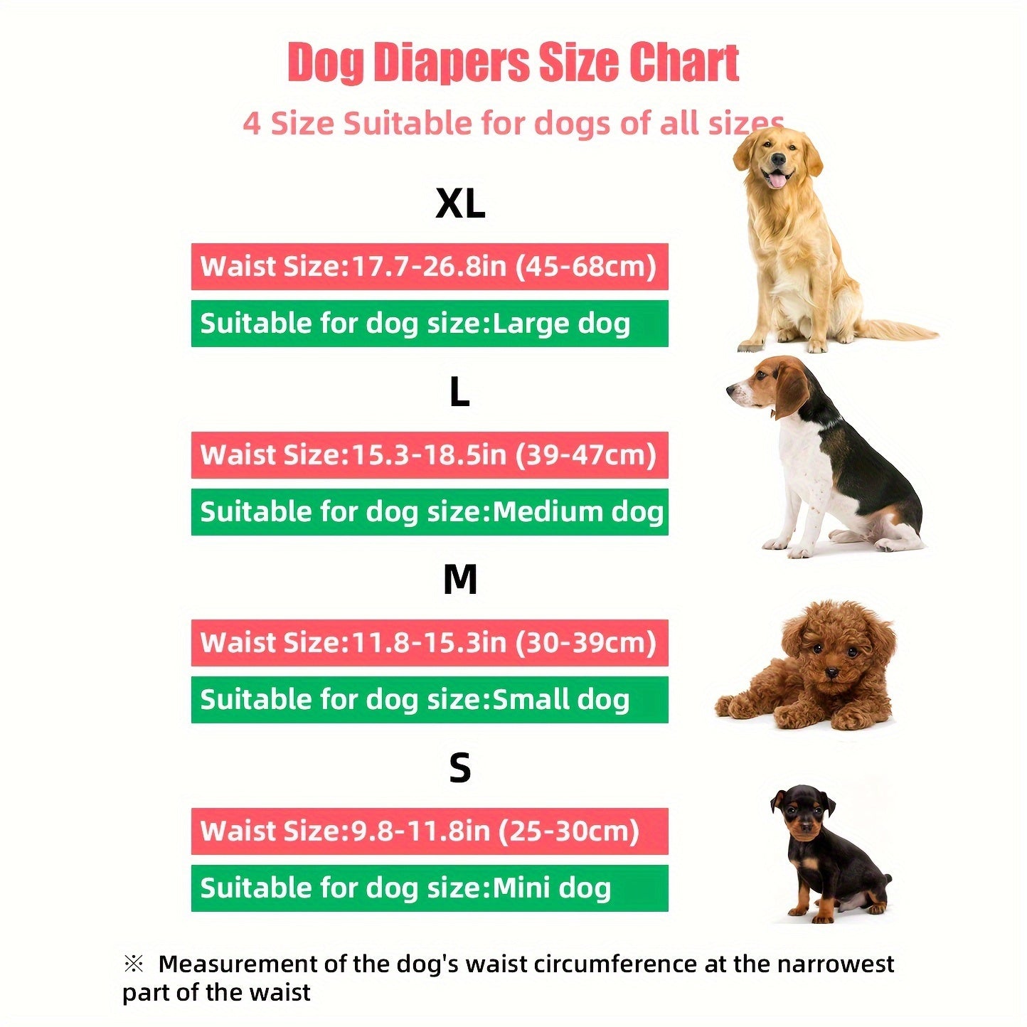 3pcs Reusable Dog Diapers