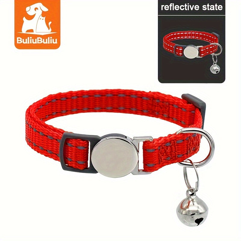 7pcs Reflective Breakaway Cat Collars with Bells