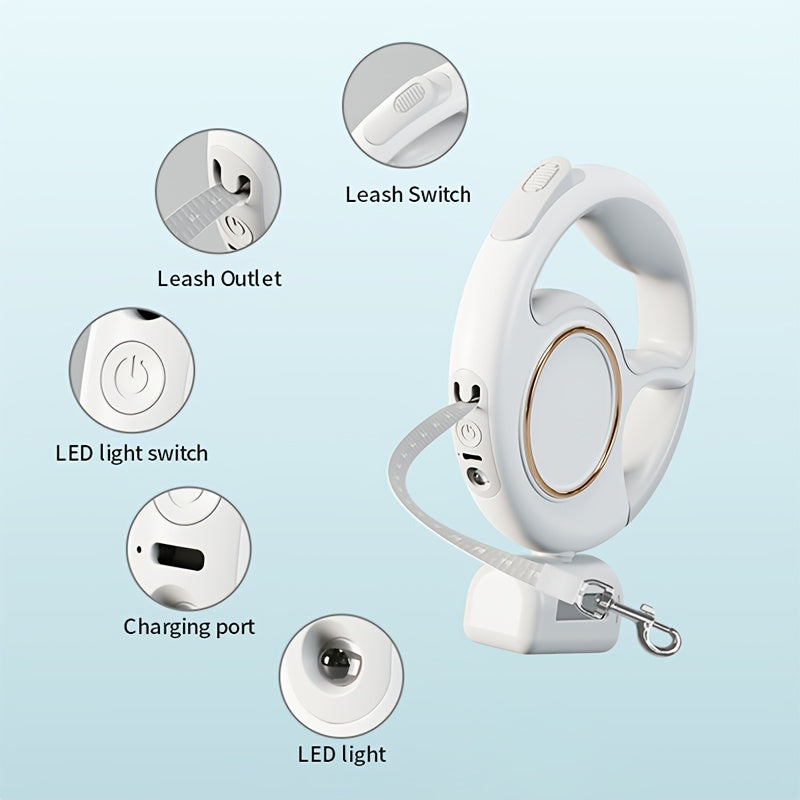 10ft Retractable Dog Leash with LED Night Light