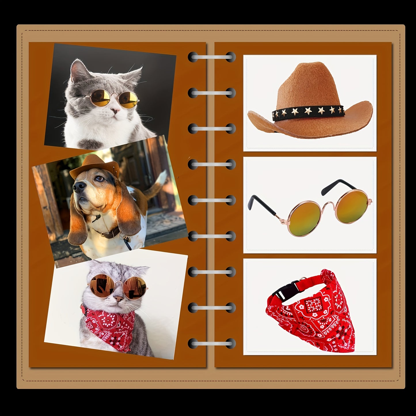 3pcs/set, Pet Cowboy Costume Set
