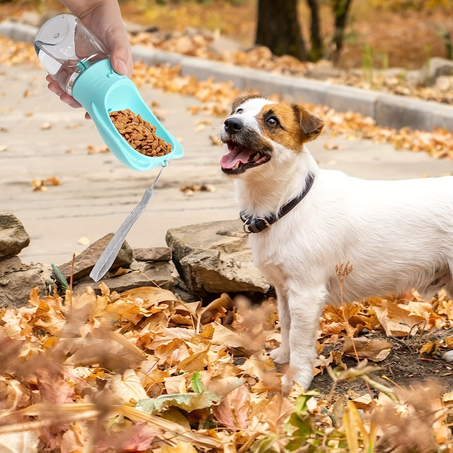 Leak-Proof Dog Water Bottle with Detachable Food Container