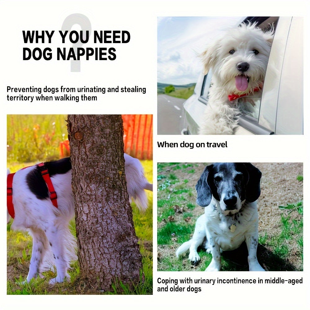 5-Pack Reusable Dog Diapers for Female Dogs
