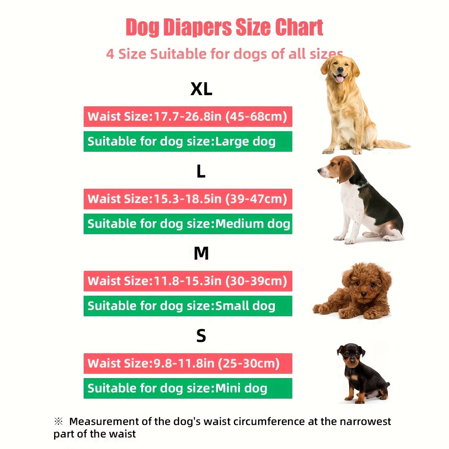 5-Pack Reusable Dog Diapers for Female Dogs