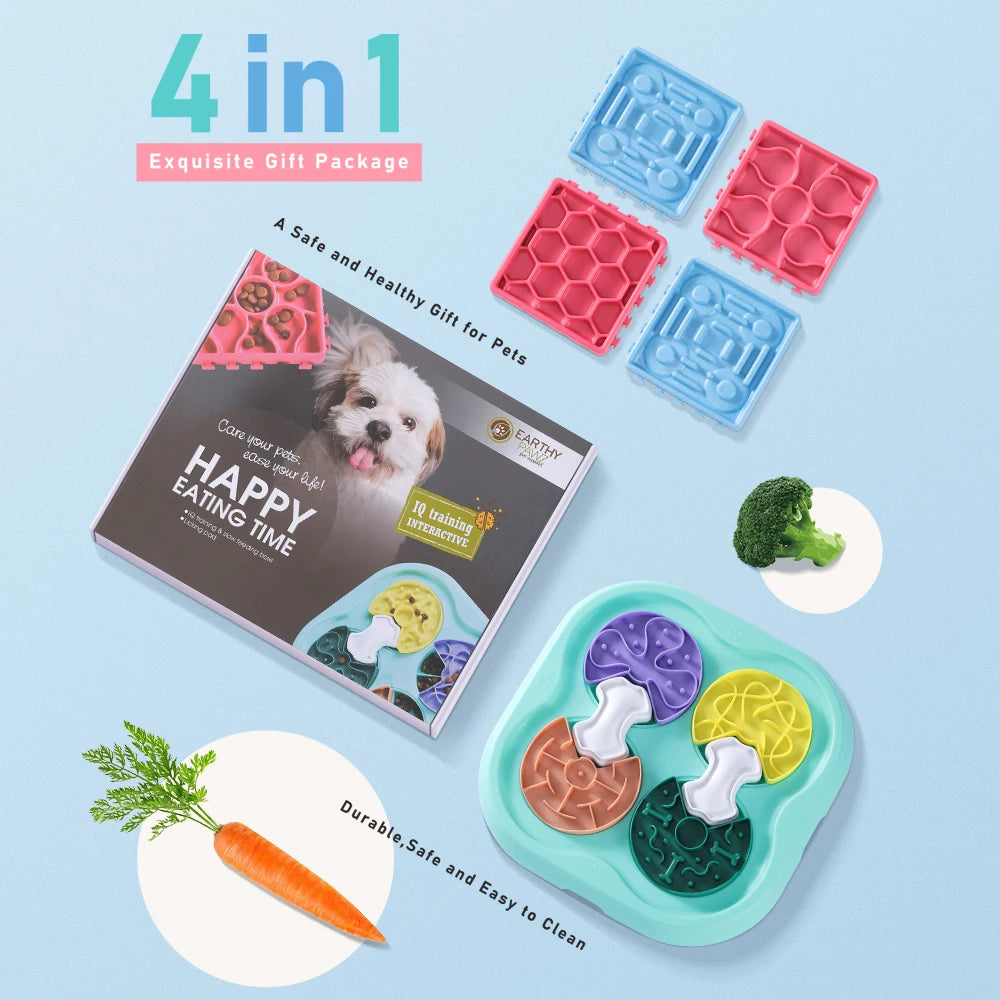 Dog- Cat IQ Training Pet Slow Eating Feeder Nonslip Bowl