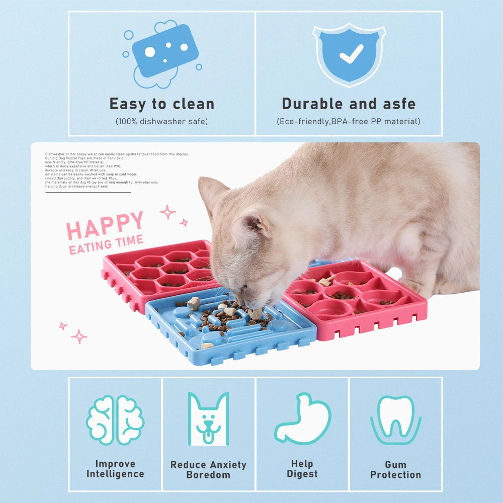 Dog- Cat IQ Training Pet Slow Eating Feeder Nonslip Bowl