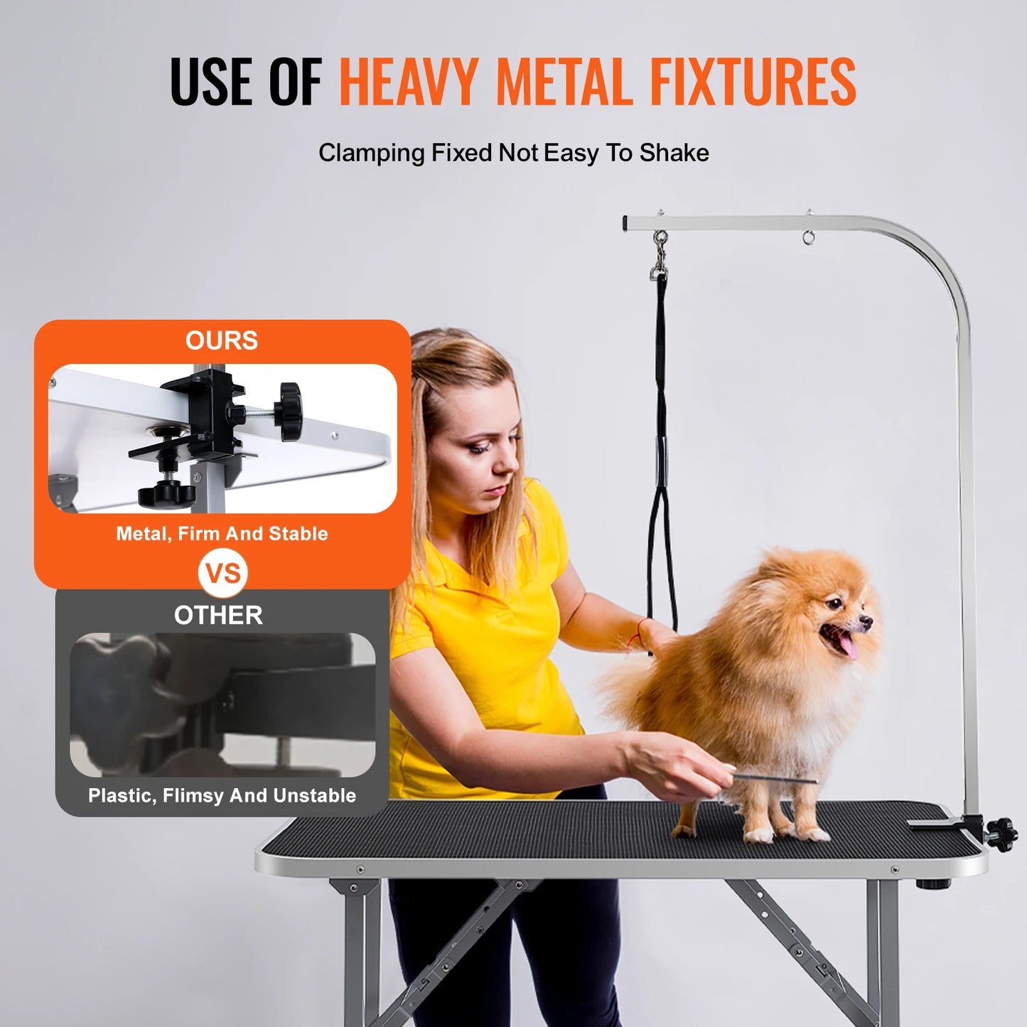 VEVOR Pet Grooming Table 36''x24'' Pets Grooming Station Bearing 330lbs Foldable Pets Grooming Stand for Medium and Small Dogs