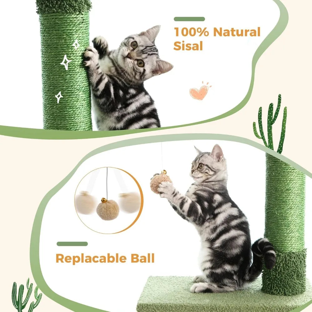 Floor to Ceiling Cat Tree Adjustable Height for 7-9 Feet Ceiling
