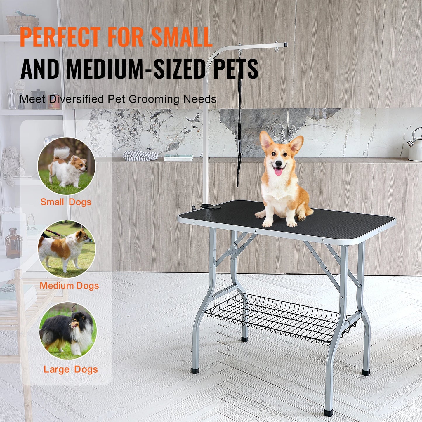 VEVOR Pet Grooming Table 36''x24'' Pets Grooming Station Bearing 330lbs Foldable Pets Grooming Stand for Medium and Small Dogs