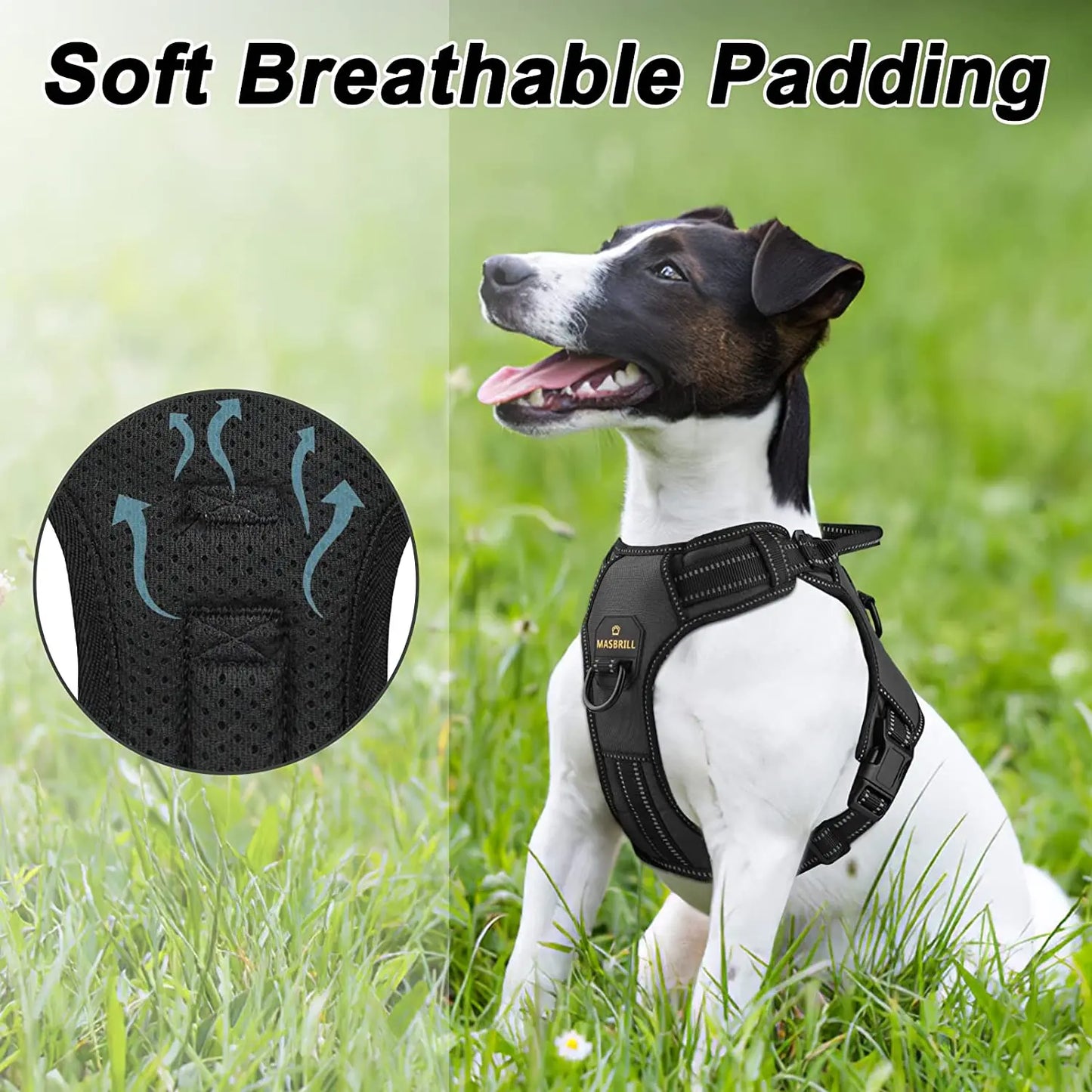 No Pull Breathable Reflective Pet Harness Vest