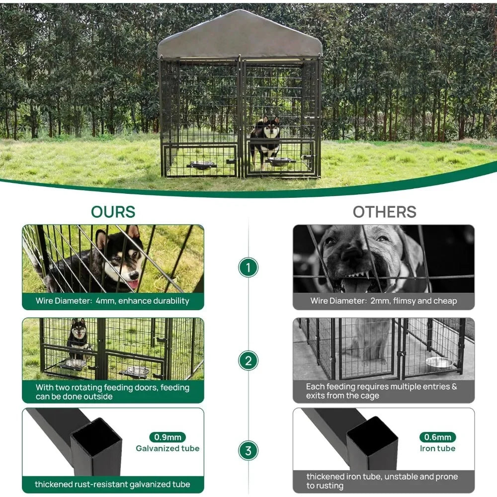 Dog Kennel Outdoor 4.5 X4.5 X4.9 Ft with Roof
