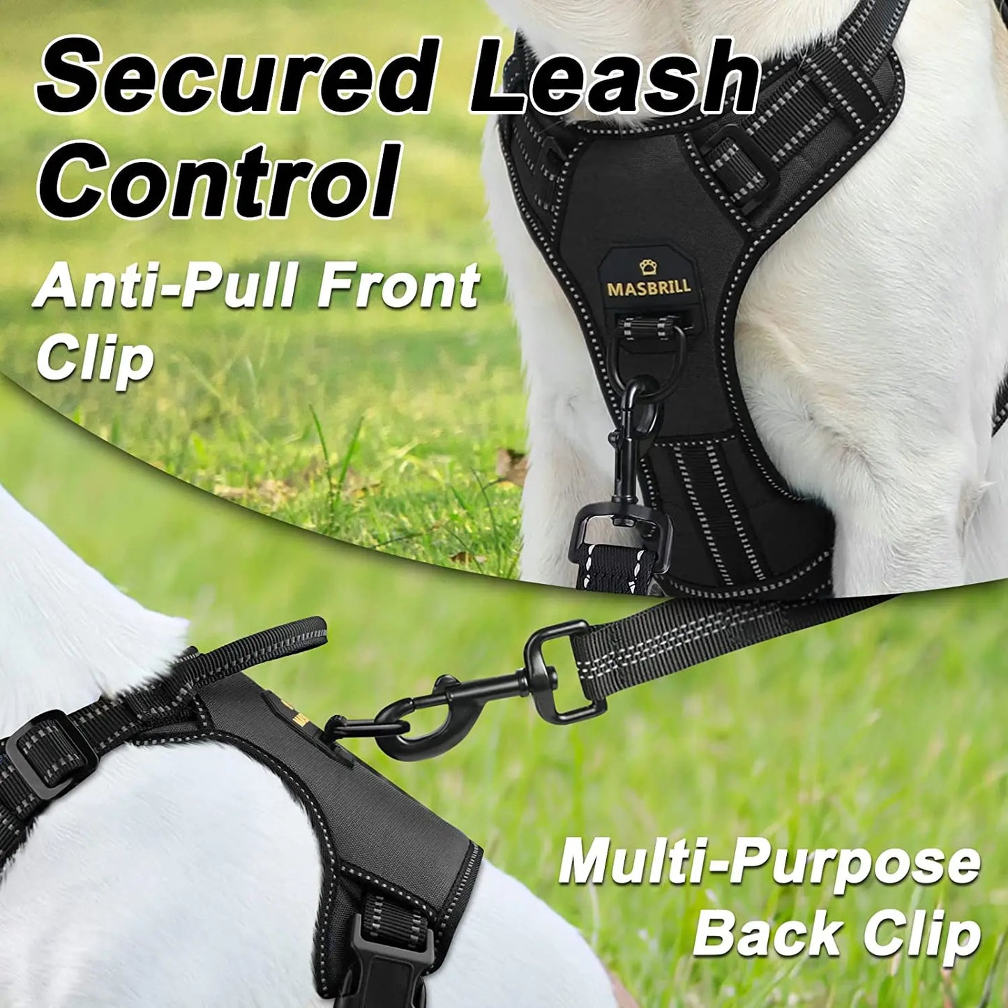 No Pull Breathable Reflective Pet Harness Vest