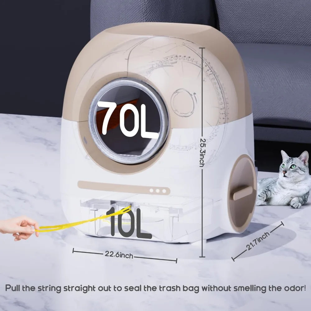 Automatic Cat Litter Box Self Cleaning for Multiple Cats