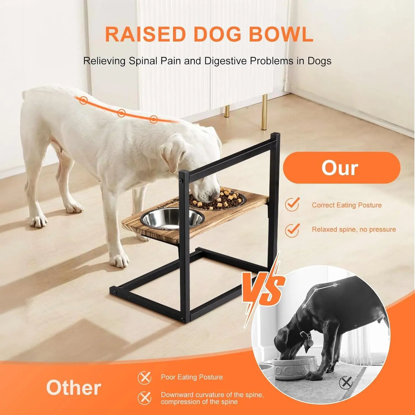 Dog Bowl Adjustable Height Stand