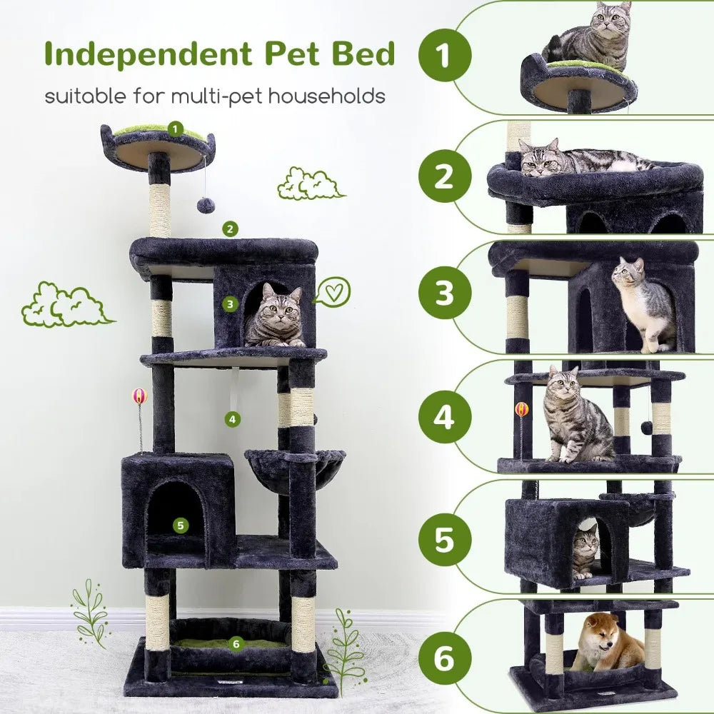 Cat Tree 72in for Large Cats 20 Lbs+