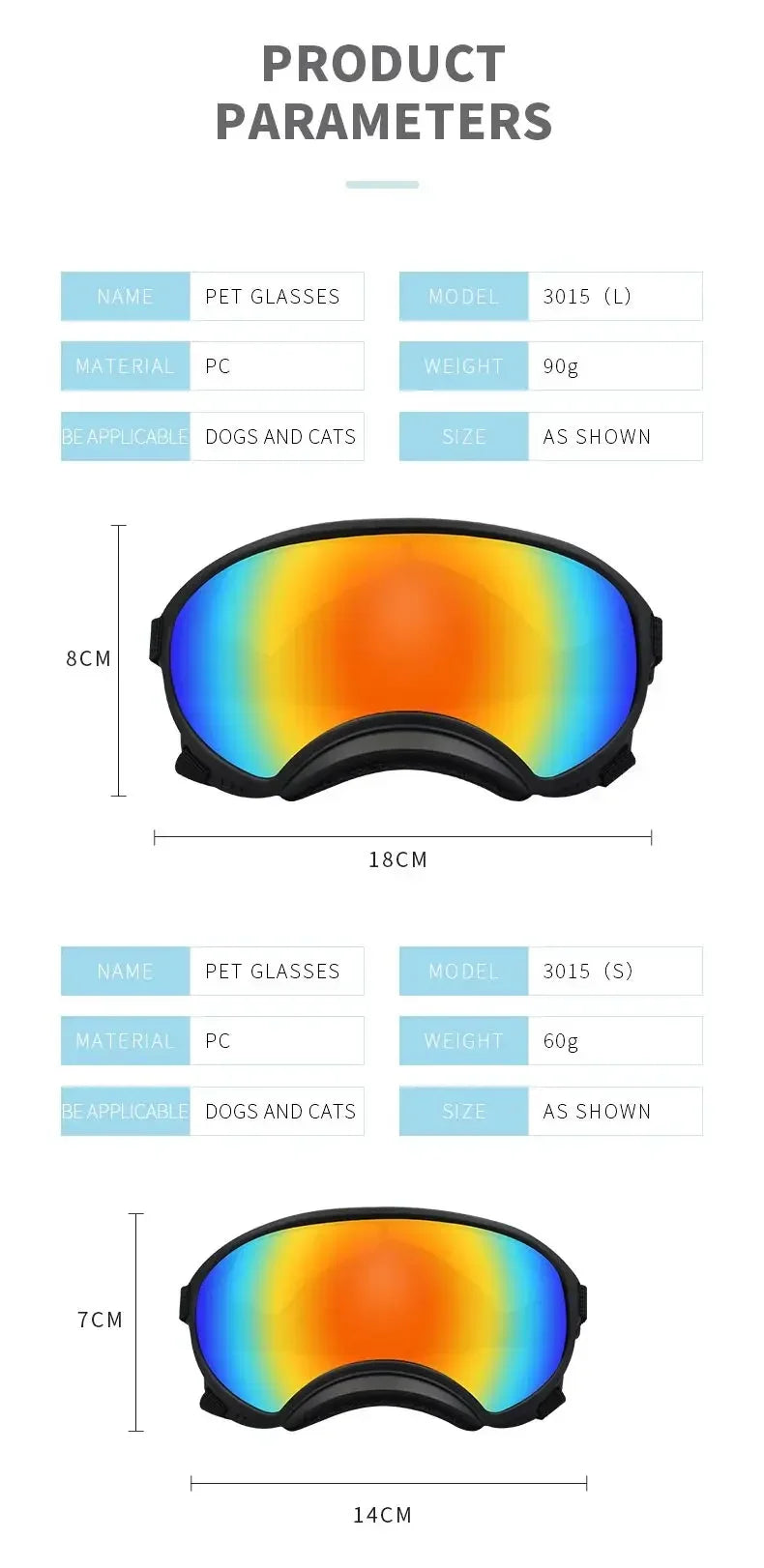 Dog Ski Goggles with UV Protection