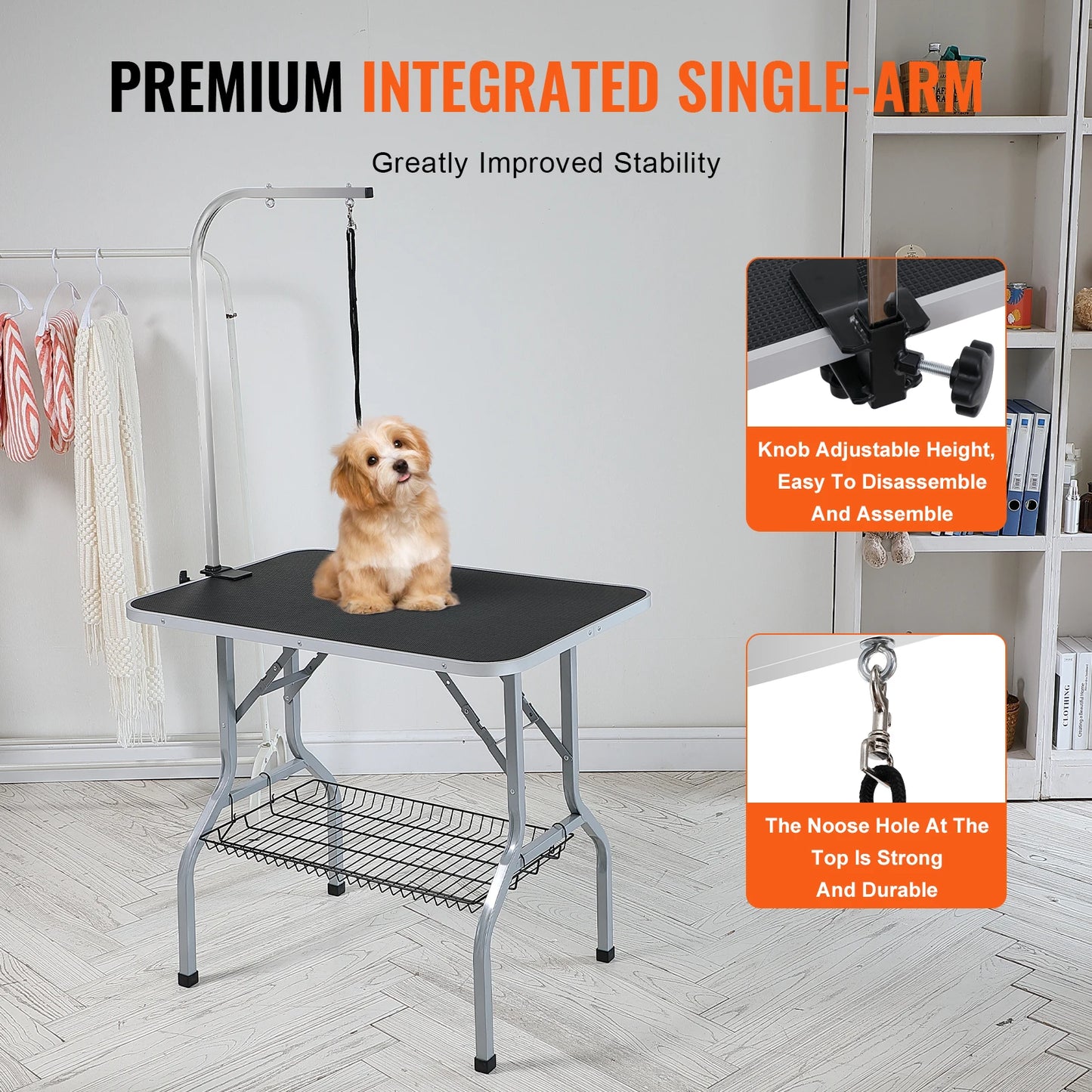 VEVOR Pet Grooming Table 36''x24'' Pets Grooming Station Bearing 330lbs Foldable Pets Grooming Stand for Medium and Small Dogs