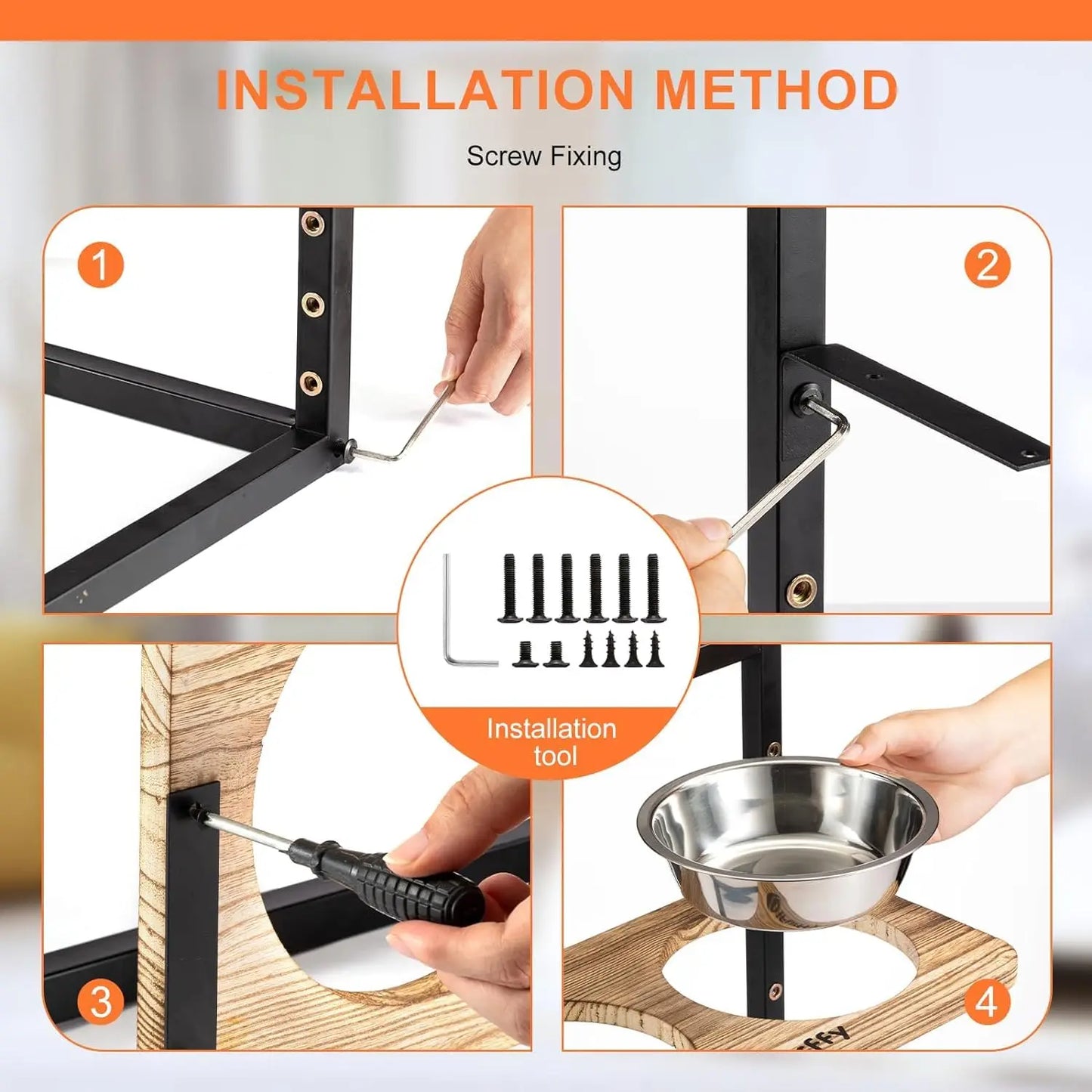 Dog Bowl Adjustable Height Stand