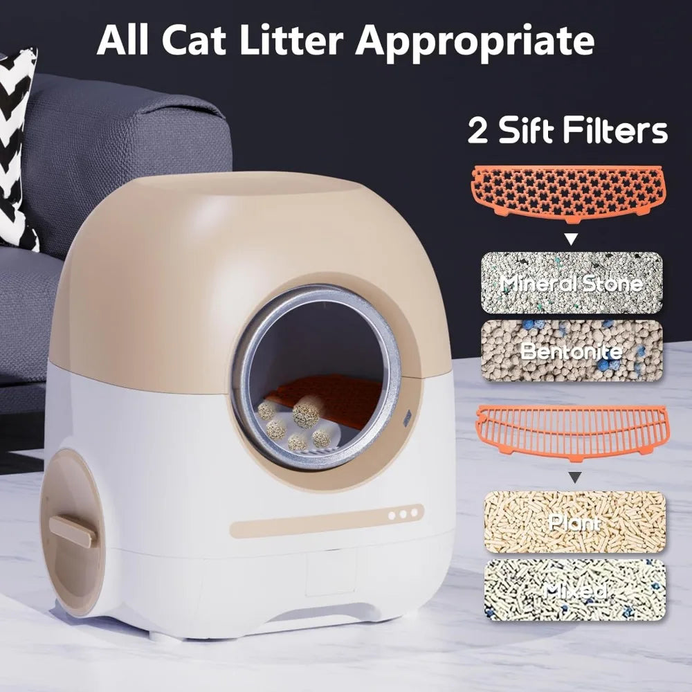 Automatic Cat Litter Box Self Cleaning for Multiple Cats