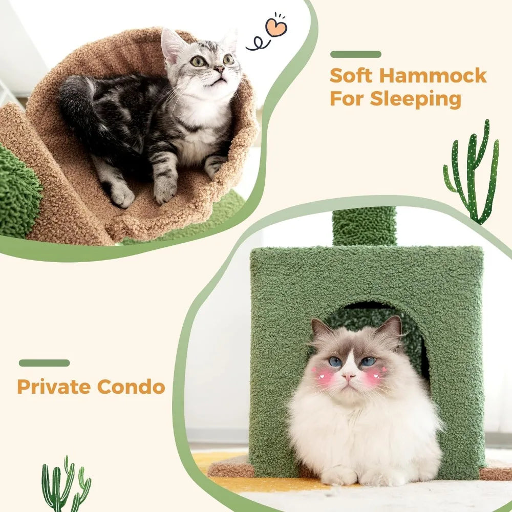 Floor to Ceiling Cat Tree Adjustable Height for 7-9 Feet Ceiling