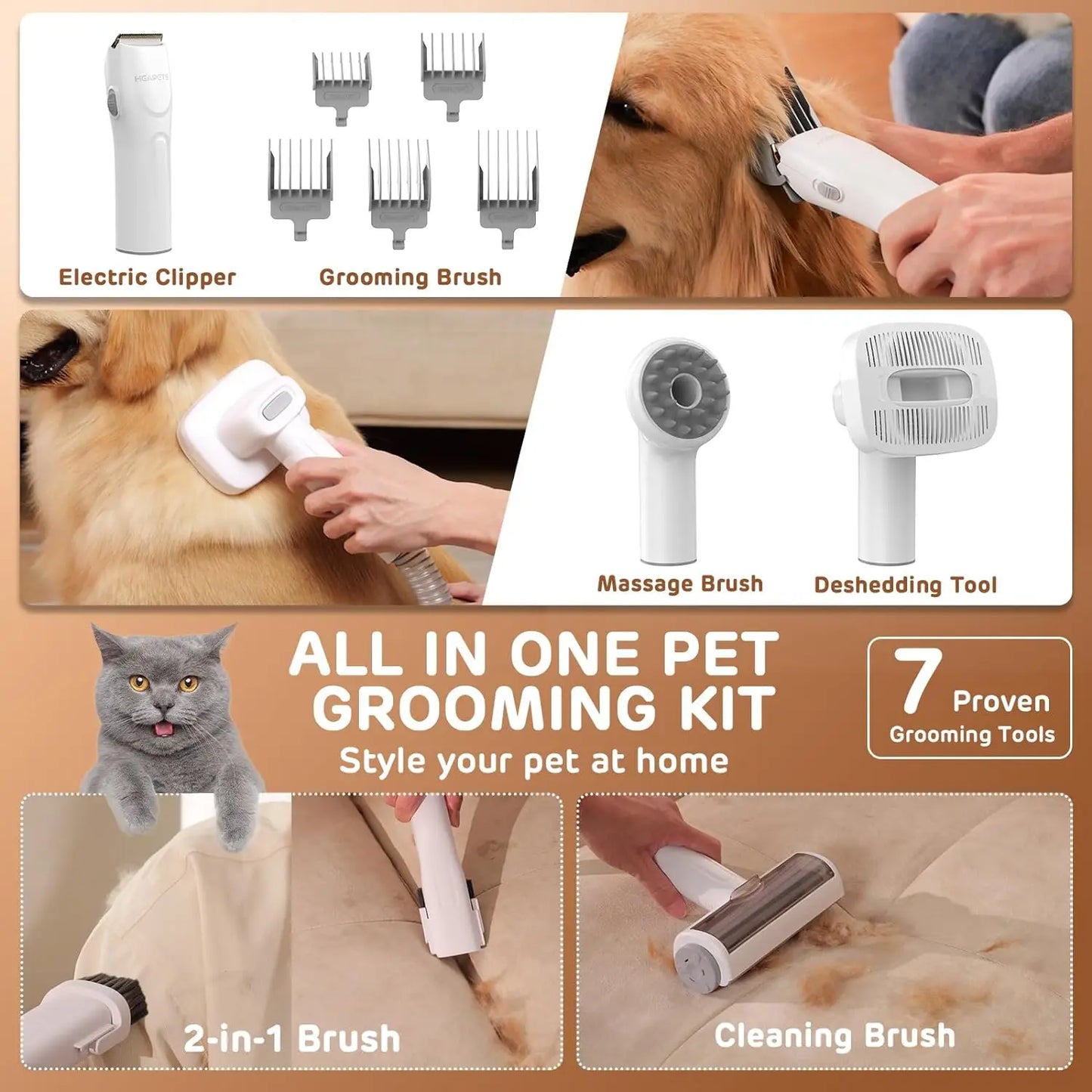 Dog Grooming Vacuum Kit