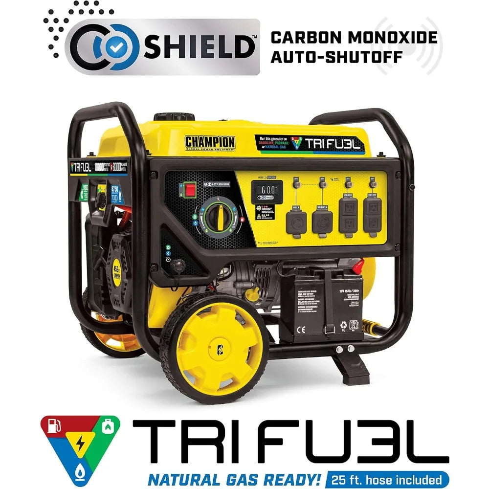 TRI Fuel Portable Natural Gas Generator, NG/LPG Hose Kits and CO Shield