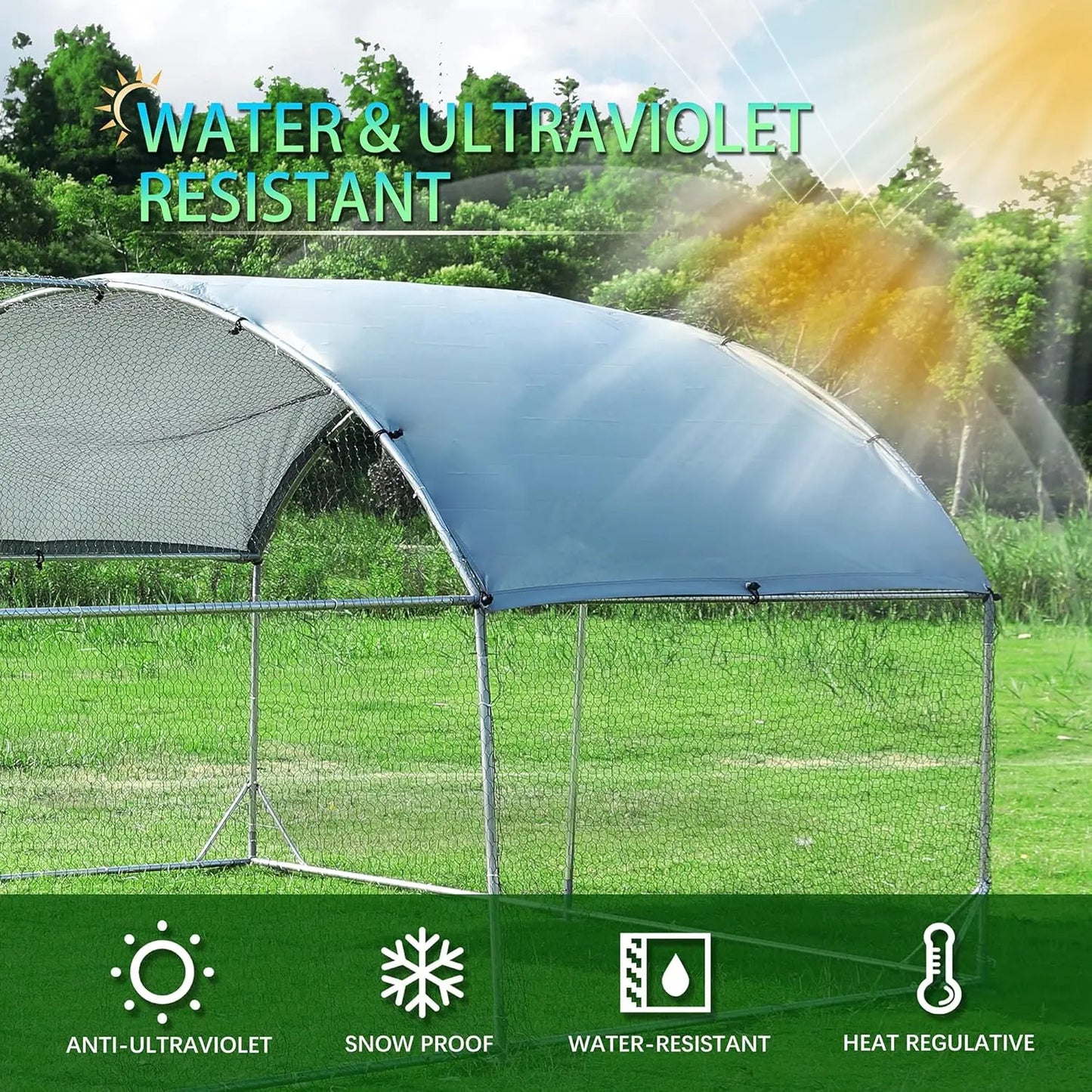 Large Metal Chicken Coop Anti-UV Cover