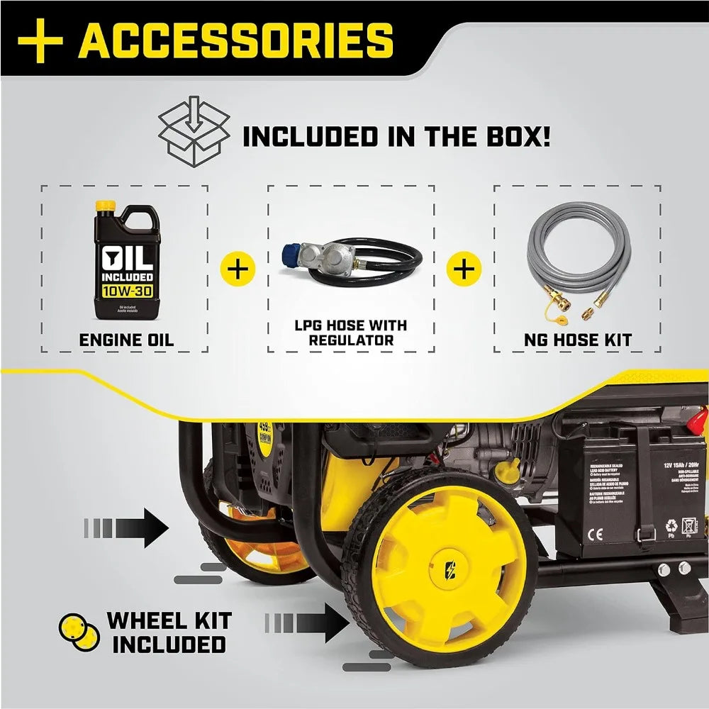TRI Fuel Portable Natural Gas Generator, NG/LPG Hose Kits and CO Shield