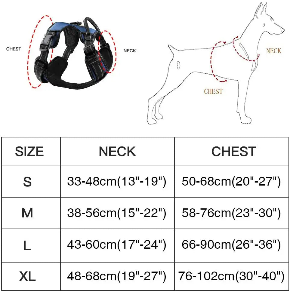 No Pull Breathable Reflective Pet Harness Vest
