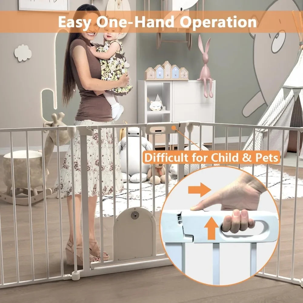 70" Extra Wide Baby Gate with Cat Door
