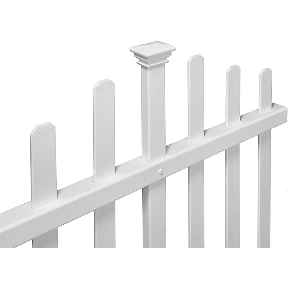 Vinyl Picket Fence, White, 30" x 56.5", 2 Panels (Pack of 1)