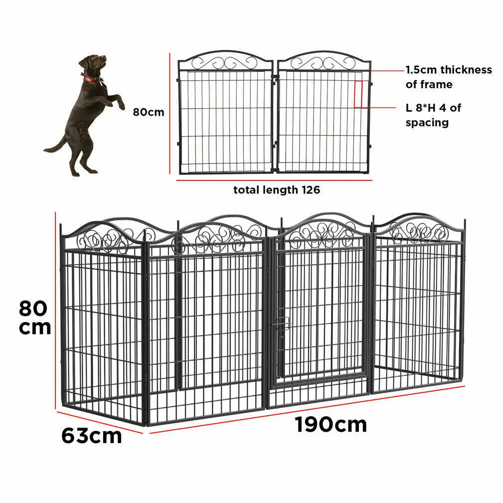 Metal Dog Playpen Foldable 8 Panels