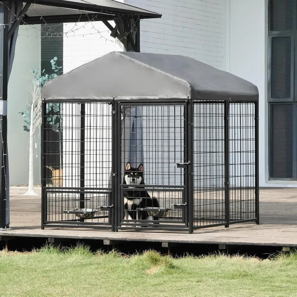 Dog Kennel Outdoor 4.5 X4.5 X4.9 Ft with Roof