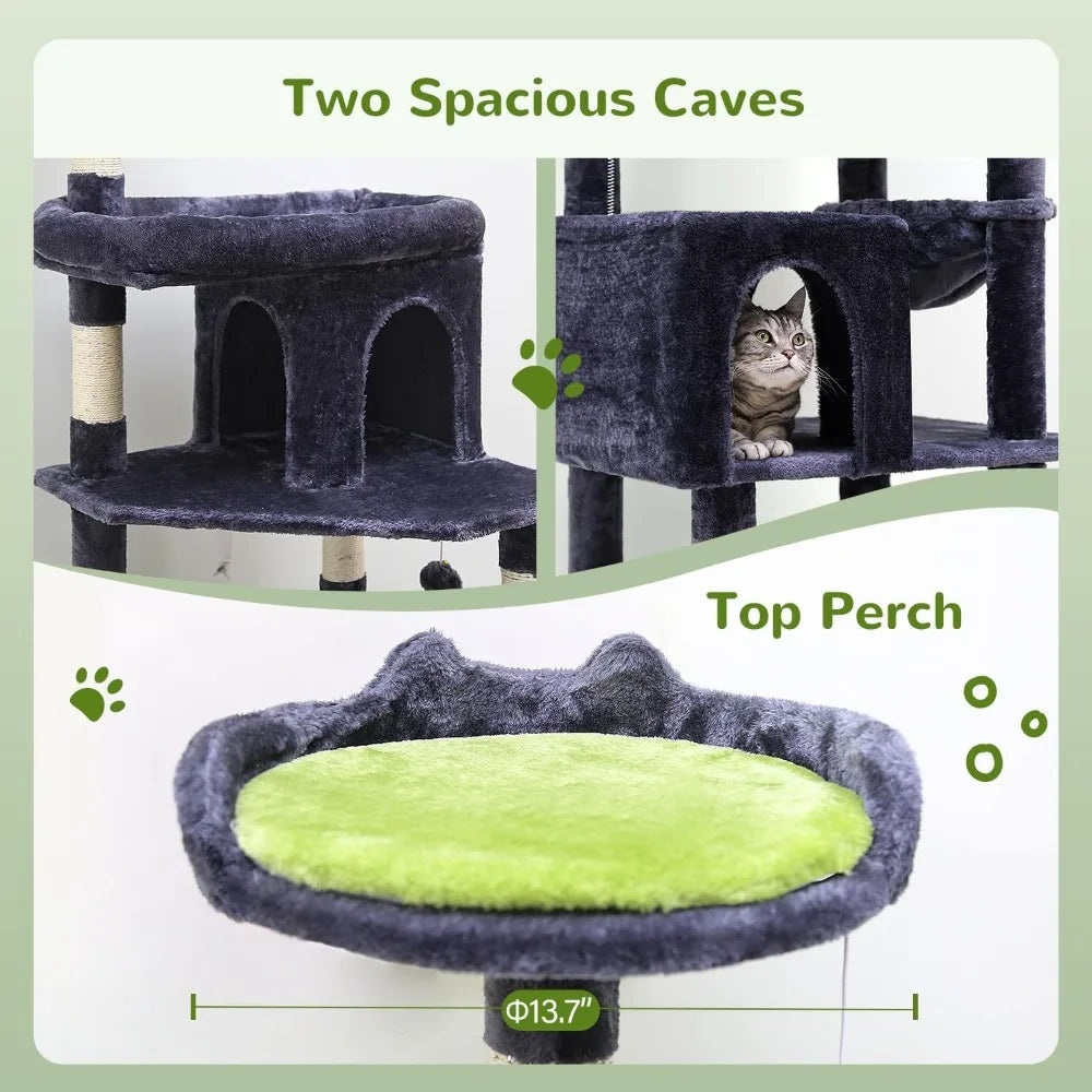 Cat Tree 72in for Large Cats 20 Lbs+