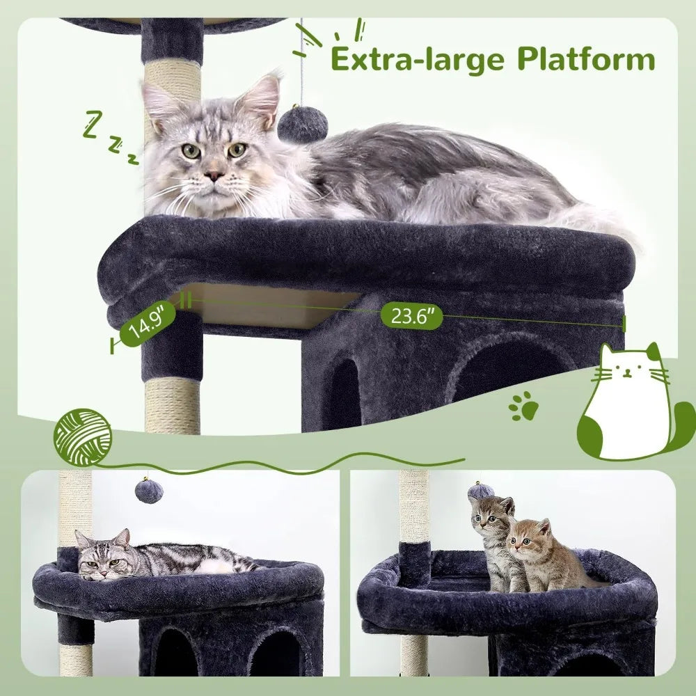 Cat Tree 72in for Large Cats 20 Lbs+
