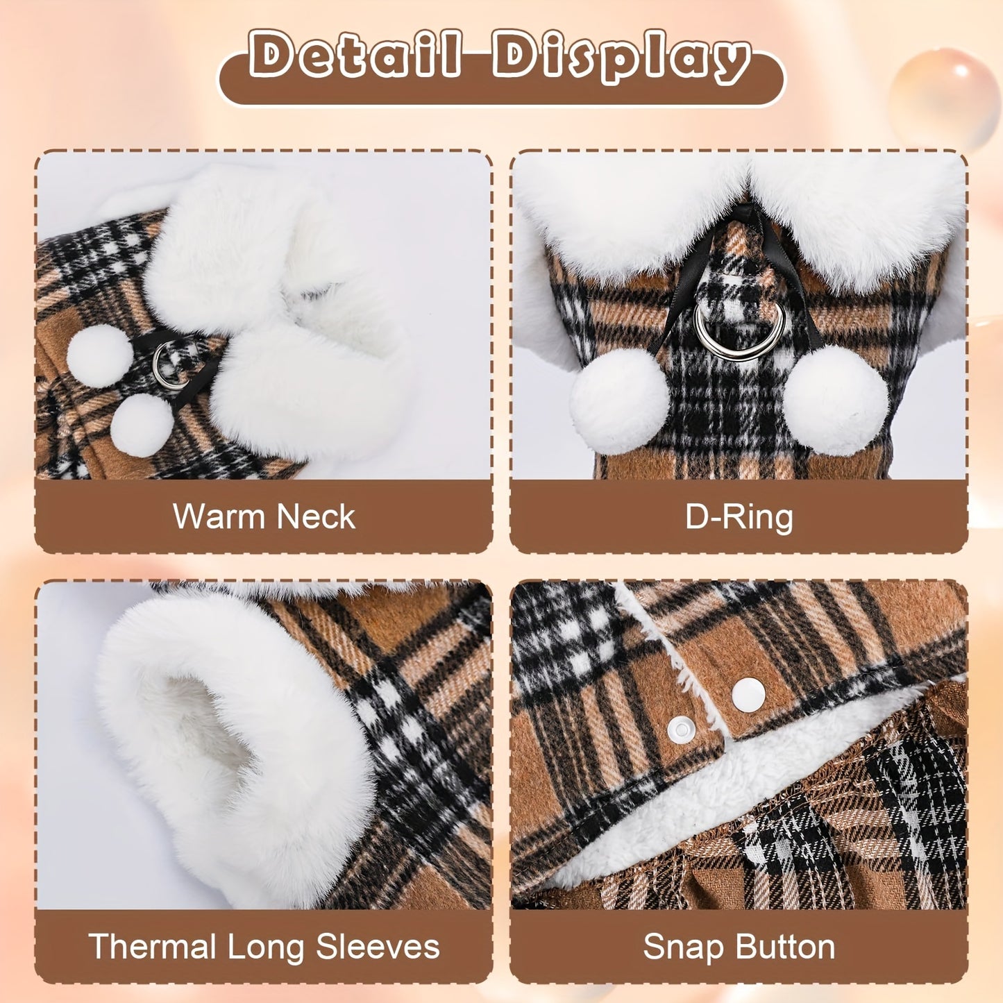 Fleece Dog Dress with Harness