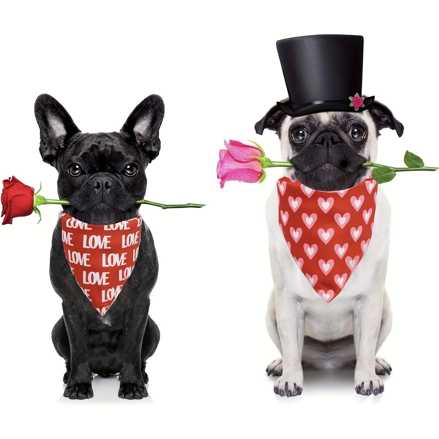 2pcs Holiday Dog Bandanas