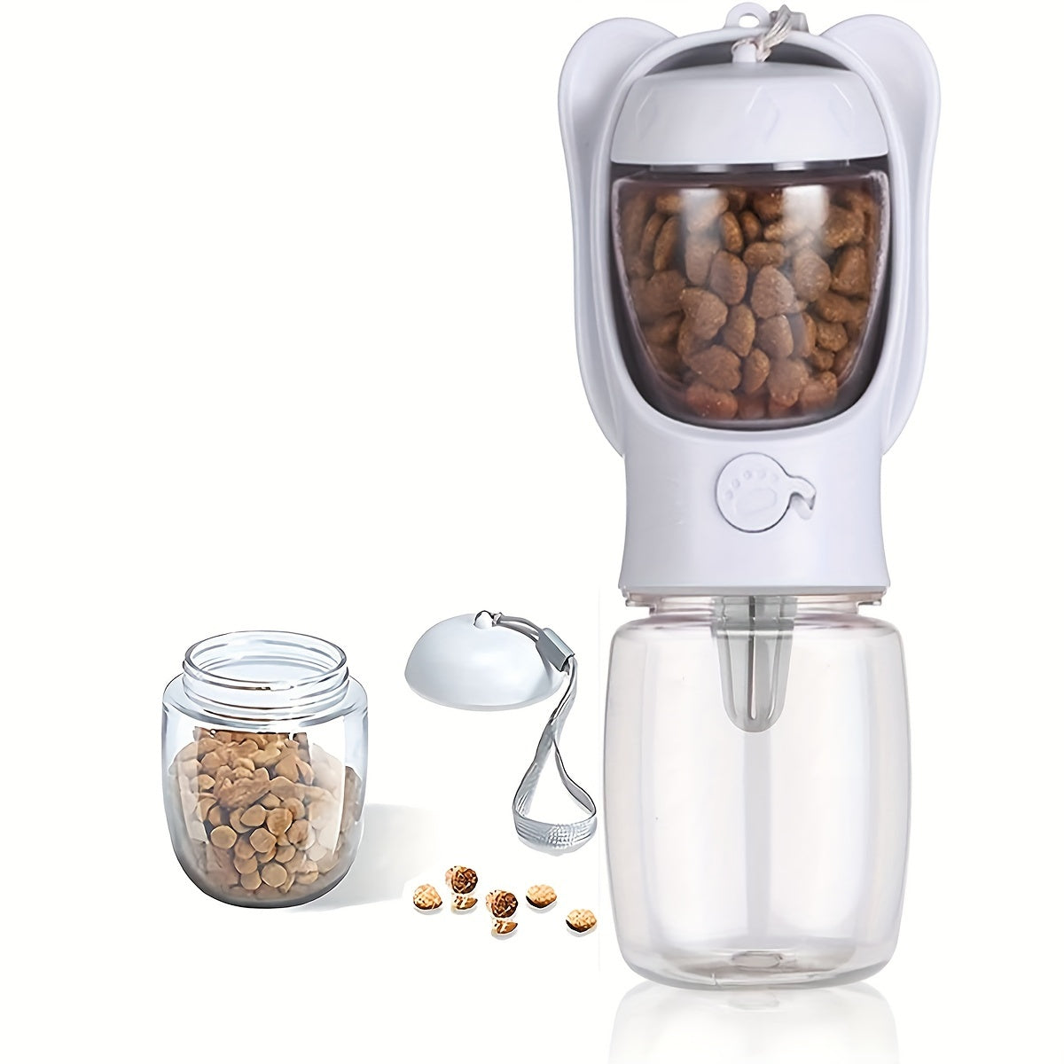 Leak-Proof Dog Water Bottle with Detachable Food Container