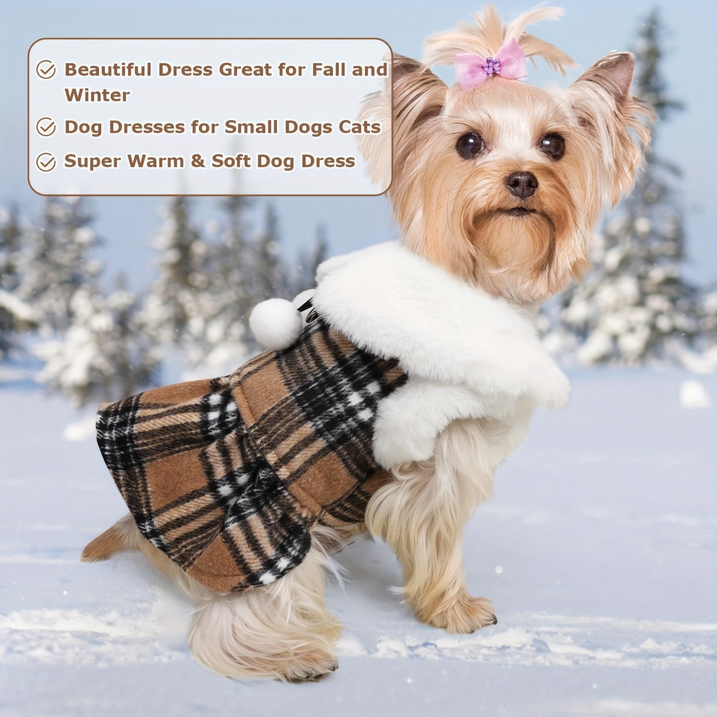 Fleece Dog Dress with Harness