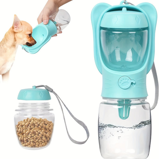 Leak-Proof Dog Water Bottle with Detachable Food Container