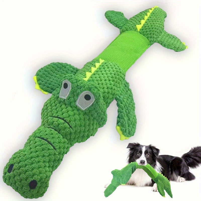 Squeaky Crocodile Plush Dog Chew