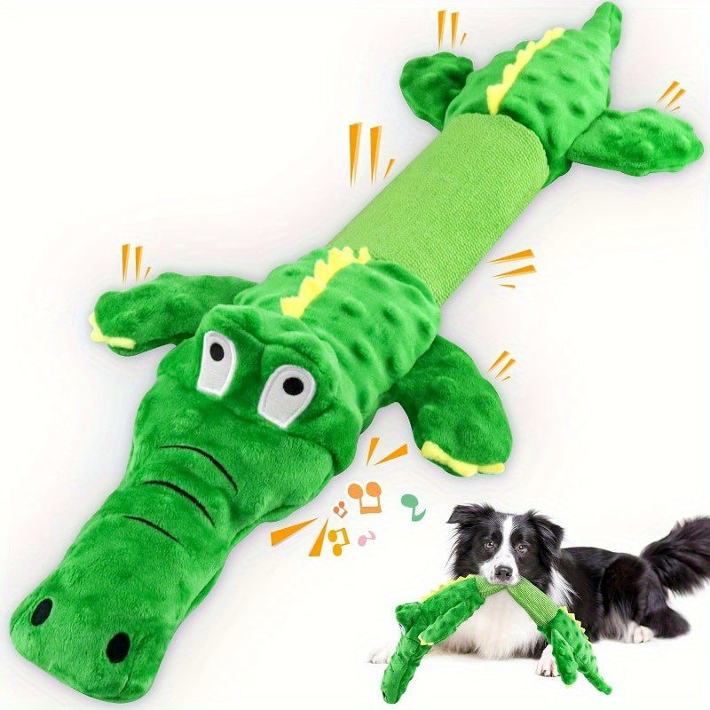 Squeaky Crocodile Plush Dog Chew