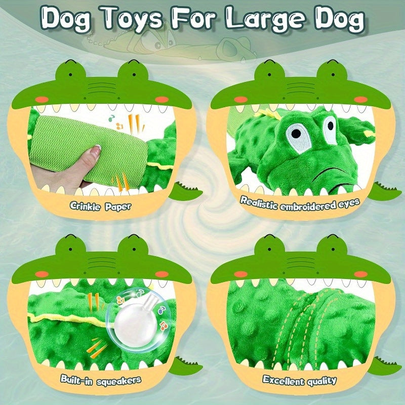 Squeaky Crocodile Plush Dog Chew