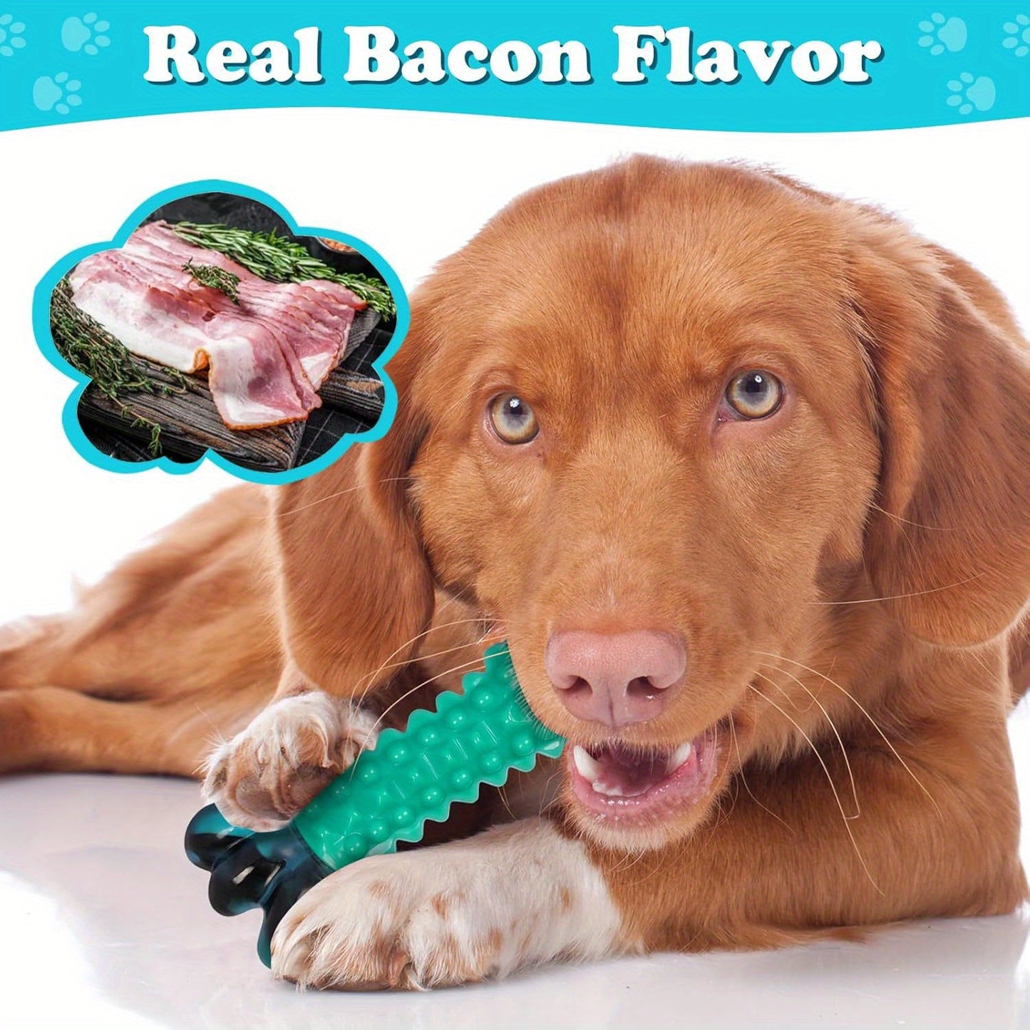 Bacon-Flavored Tough Nylon Dog Chew Toy for Aggressive Chewers