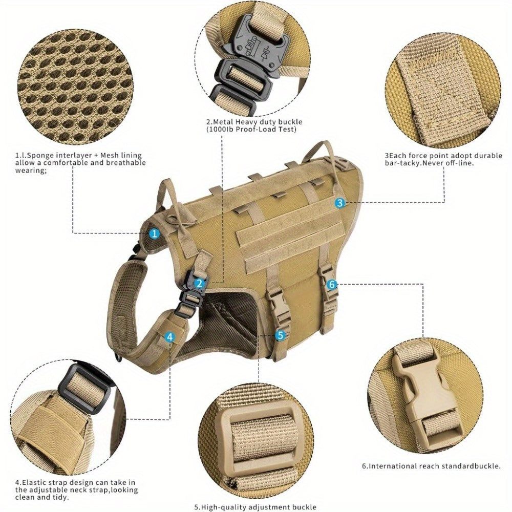 Tactical Dog Vest Harness and Training Collar