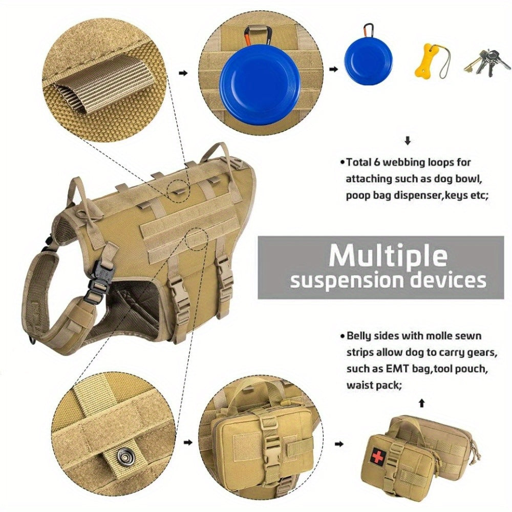 Tactical Dog Vest Harness and Training Collar