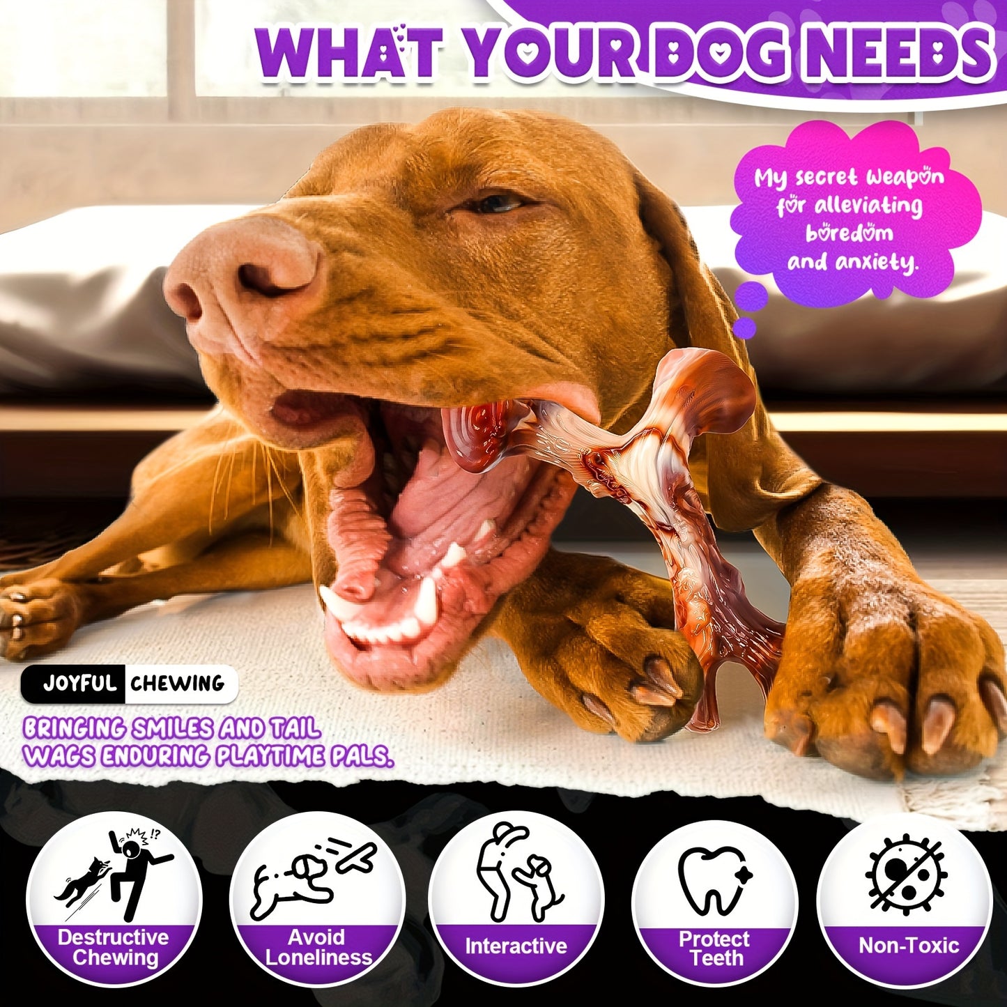 4-Pack Durable Dog Chew Toys For Aggressive Chewers