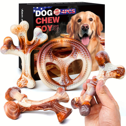 4-Pack Durable Dog Chew Toys For Aggressive Chewers